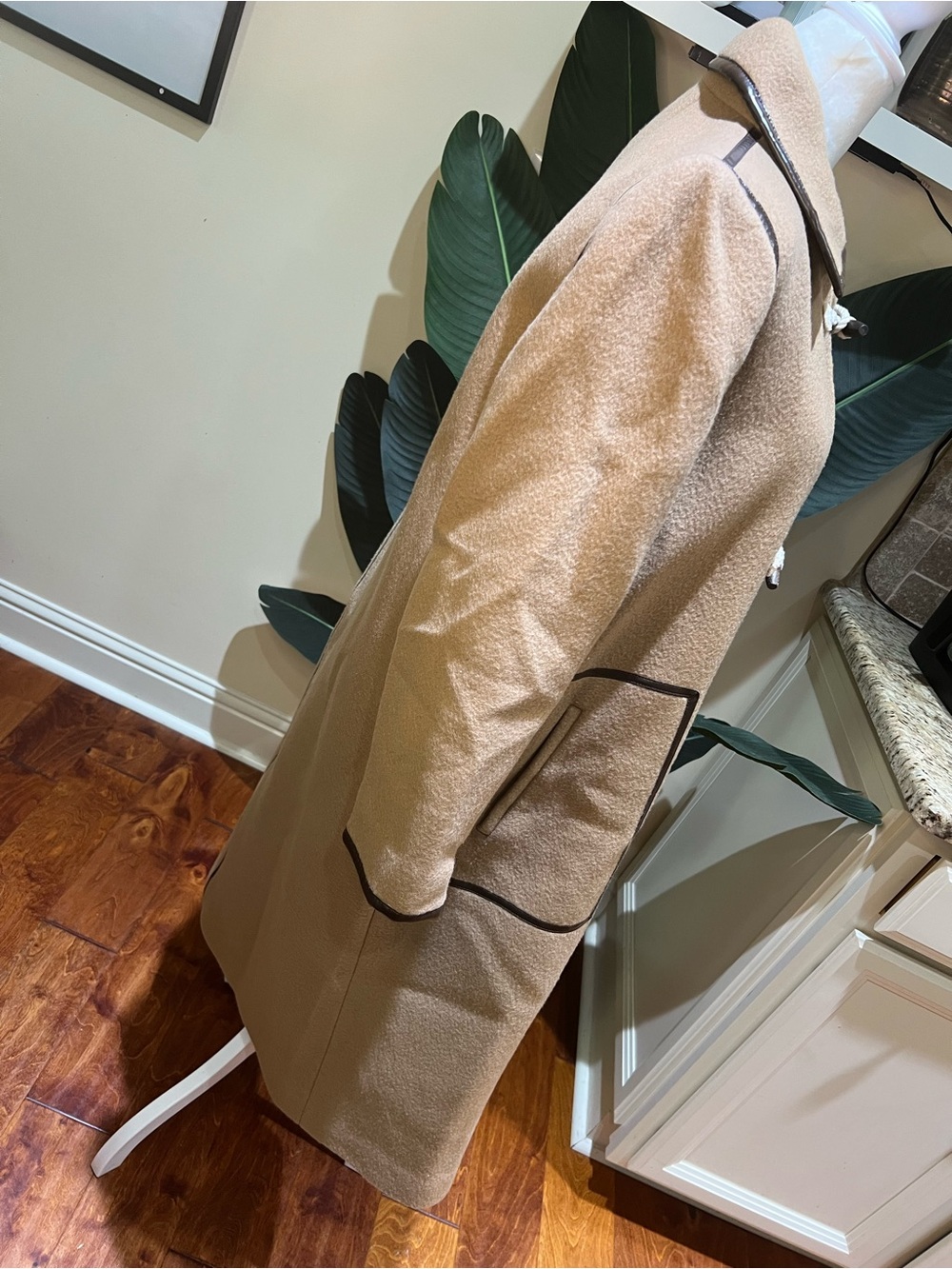 J. Crew Camel Wool/Cashmere Toggle Coat in Italian Wool with Dark Trim 10 - Picture 8 of 9